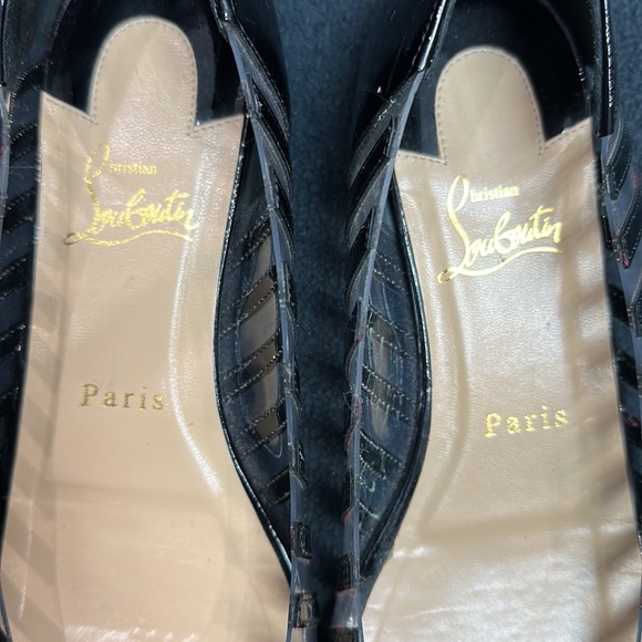 CHRISTIAN LOUBOUTIN PVC Specchio Black patent Leather and Clear stripes - Picture 7 of 7